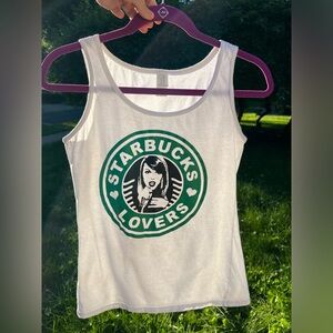 ☕️❤️💋Taylor Starbucks Lovers Tank | Women’s Small | White
